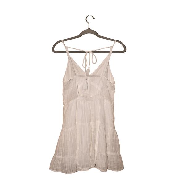 AMERICAN‎ EAGLE NEW $50 White Strappy Babydoll Cotton Mini Dress XS - Picture 2 of 4